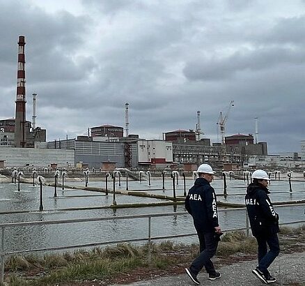 IAEA missie leden voor de Zaporizhzhia kerncentrale