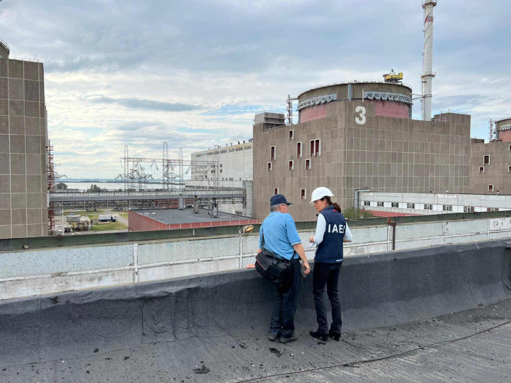 The IAEA Support and Assistance Mission to Zaporizhzhya (ISAMZ) arrives at the Zaporizhzhya nuclear power plant in Ukraine, comprising IAEA nuclear safety, security, and safeguards staff. (Photo credit: D. Candano Laris/IAEA)